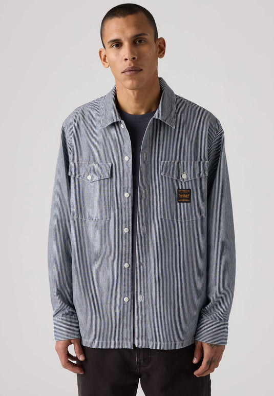 Levi's Men's Long-Sleeve Worker Shirt Dark Wash 003O20011