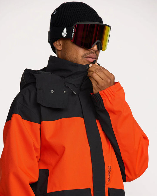 Volcom Men's Kleveland Snow Jacket Orange Shock G0652607-OSH