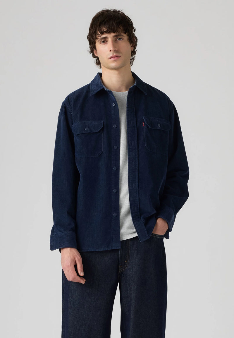 Load image into Gallery viewer, Levi's Men's Classic Relaxed Corduroy Worker Shirt Navy Blazer 195870419
