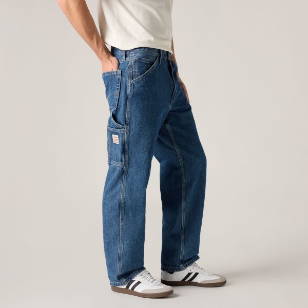 Load image into Gallery viewer, Levi's Men's 568 Loose Straight Carpenter Jeans Medium Indigo Stonewash Blue 558490033
