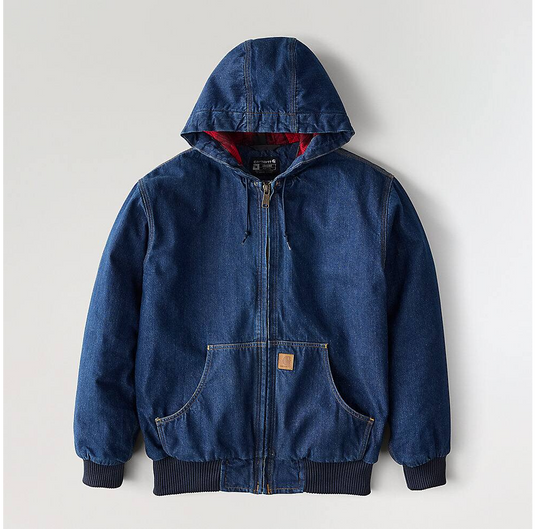 Carhartt Men's Loose Fit Denim Active Jacket 2 Warmer Rating 106976-HR4