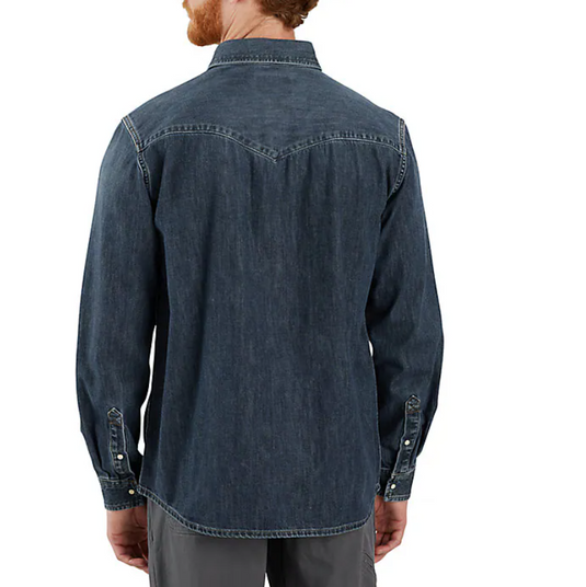 Carhartt Men's Montana Denim Relaxed LS Shirt Wyatt 106429-HK3