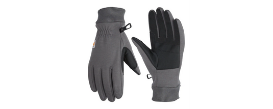Carhartt Men's Wind Fighter® Thermal-Lined Fleece Touch-Sensitive Knit Cuff Gloves Carbon Heather A622-CBNHTR