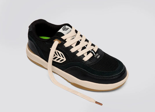 Cariuma Men's UBA Pro Black Suede And Mesh Light Cream Shoes Black 701911B68-M115