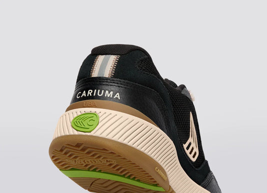 Cariuma Men's UBA Pro Black Suede And Mesh Light Cream Shoes Black 701911B68-M115