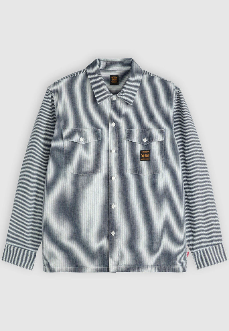 Load image into Gallery viewer, Levi's Men's Long-Sleeve Worker Shirt Dark Wash 003O20011

