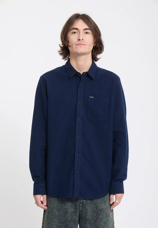 Volcom Men's Caden Solid Shirt Marine A0532601-MRE