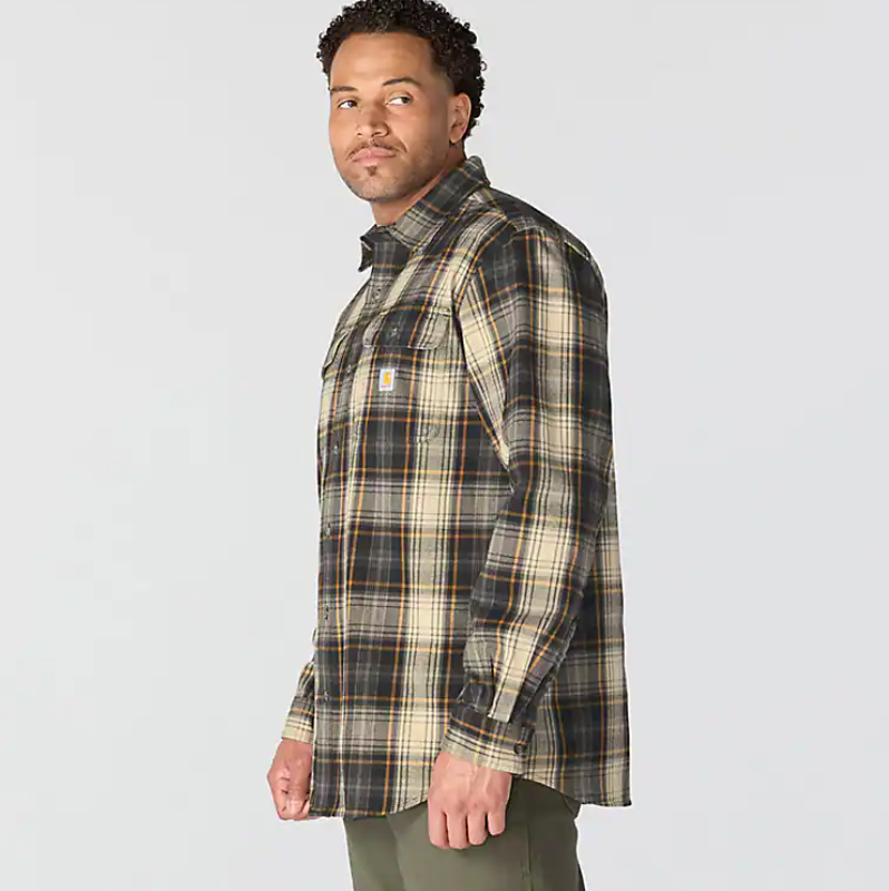 Load image into Gallery viewer, Carhartt Men's Hubbard Loose Long Sleeve Plaid Shirt Black 107013-N04
