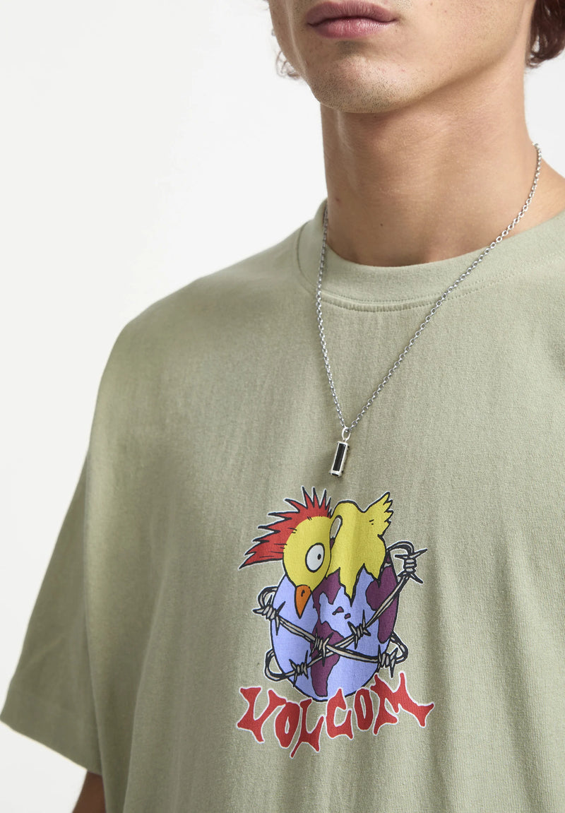 Load image into Gallery viewer, Volcom Men&#39;s New Born T-Shirt Green Tea A4332552-GRT
