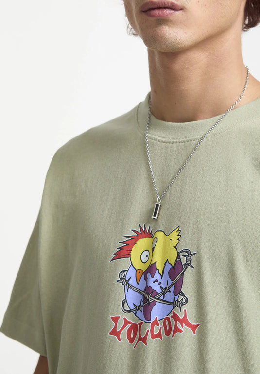 Volcom Men's New Born T-Shirt Green Tea A4332552-GRT