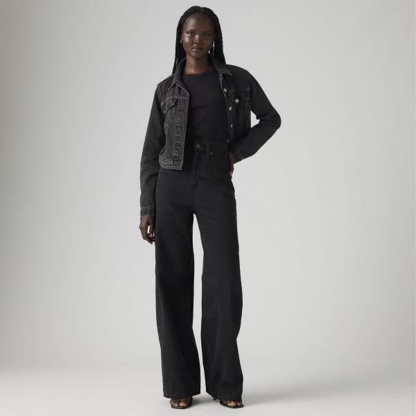 Load image into Gallery viewer, Levi's Women's Cinch Baggy Jeans Black 001UP0003
