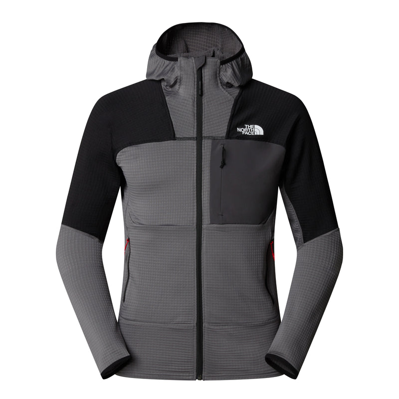 Load image into Gallery viewer, The North Face Men&#39;s Stormgap Power Grid Hooded Fleece Smoked Pearl/TNF Black NF0A87J7RPI
