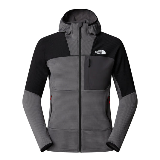 The North Face Men's Stormgap Power Grid Hooded Fleece Smoked Pearl/TNF Black NF0A87J7RPI