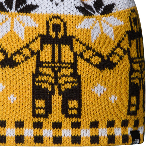 The North Face Unisex Cabin Ski Tuke Beanie Summit Gold Him Suit Jacquard NF0A8CH0HIB