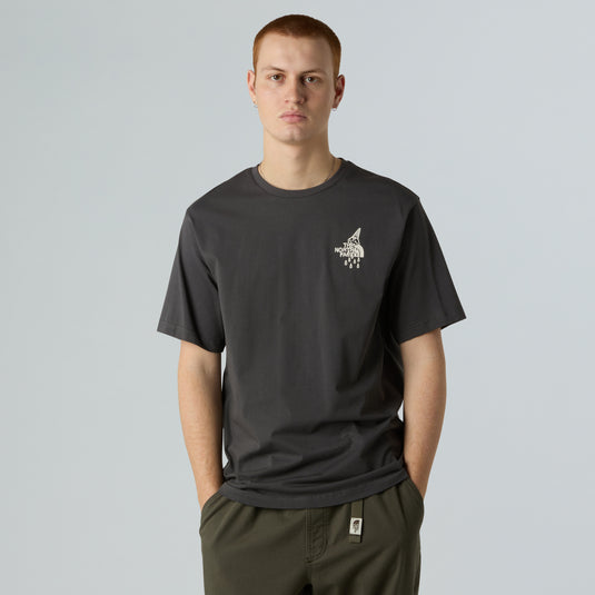 The North Face Unisex Powder Days Relaxed Graphic T-Shirt Asphalt Grey NF0A8E4D0C5