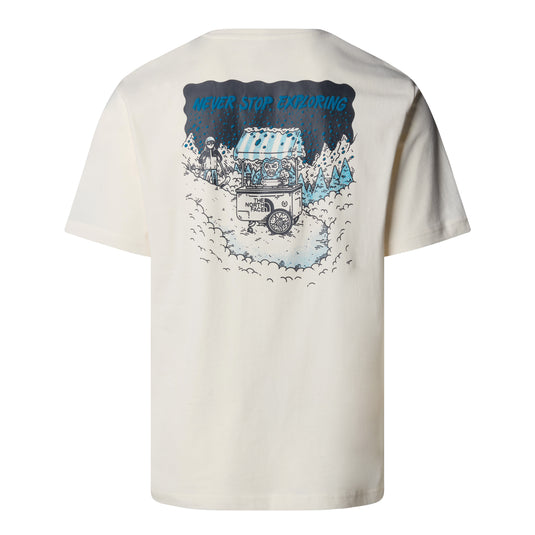 The North Face Unisex Powder Days Relaxed Graphic T-Shirt White Dune NF0A8E4DQLI