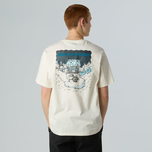 The North Face Unisex Powder Days Relaxed Graphic T-Shirt White Dune NF0A8E4DQLI