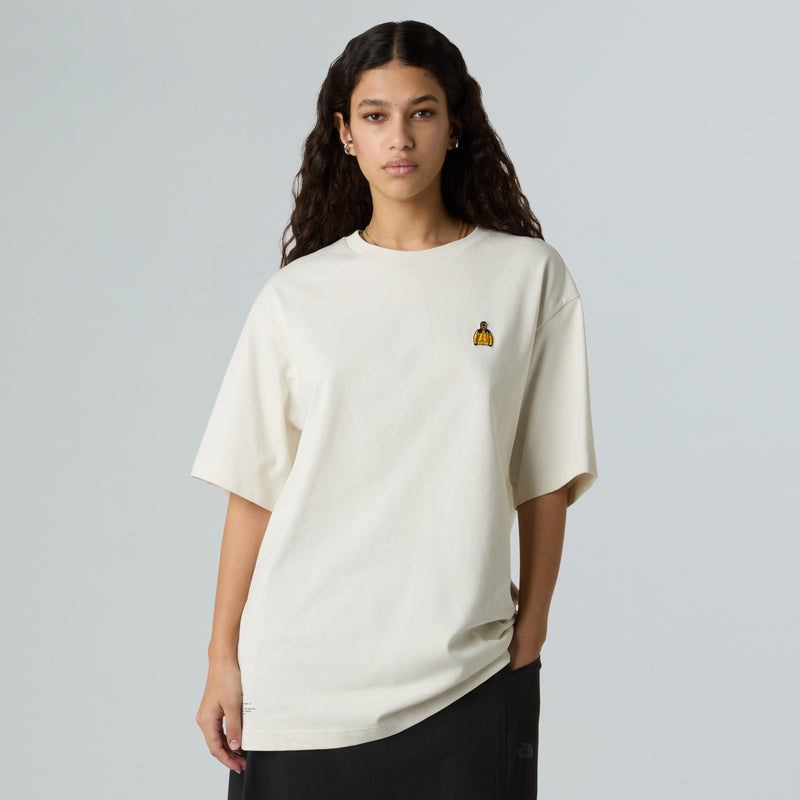 Load image into Gallery viewer, The North Face Unisex Icon Mountain Jacket Relaxed T-Shirt White Dune NF0A8EU7QLI
