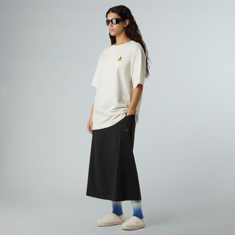Load image into Gallery viewer, The North Face Unisex Icon Mountain Jacket Relaxed T-Shirt White Dune NF0A8EU7QLI
