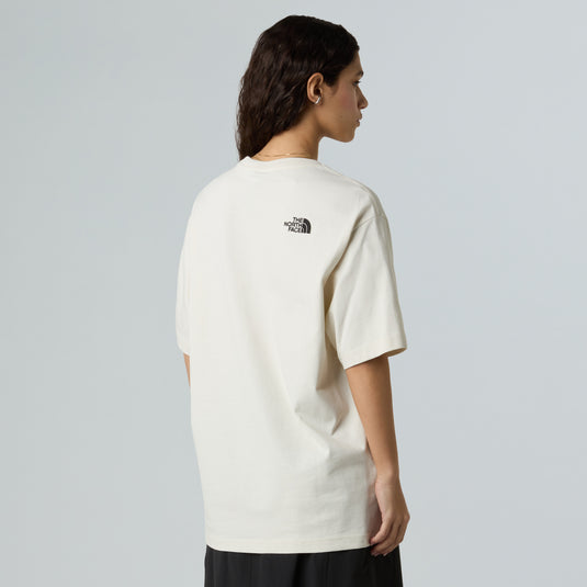 The North Face Unisex Icon Mountain Jacket Relaxed T-Shirt White Dune NF0A8EU7QLI