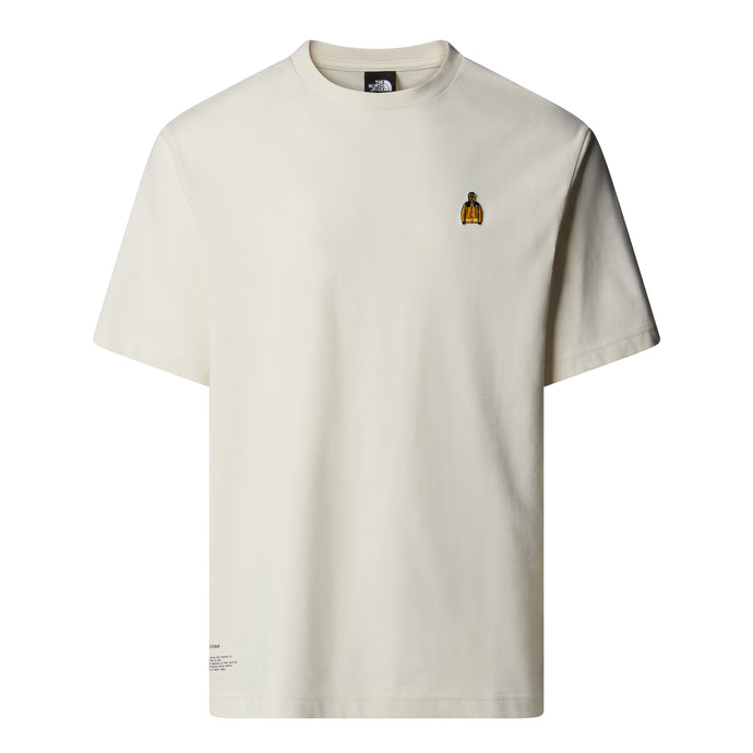 The North Face Unisex Icon Mountain Jacket Relaxed T-Shirt White Dune NF0A8EU7QLI