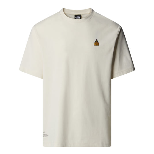 The North Face Unisex Icon Mountain Jacket Relaxed T-Shirt White Dune NF0A8EU7QLI