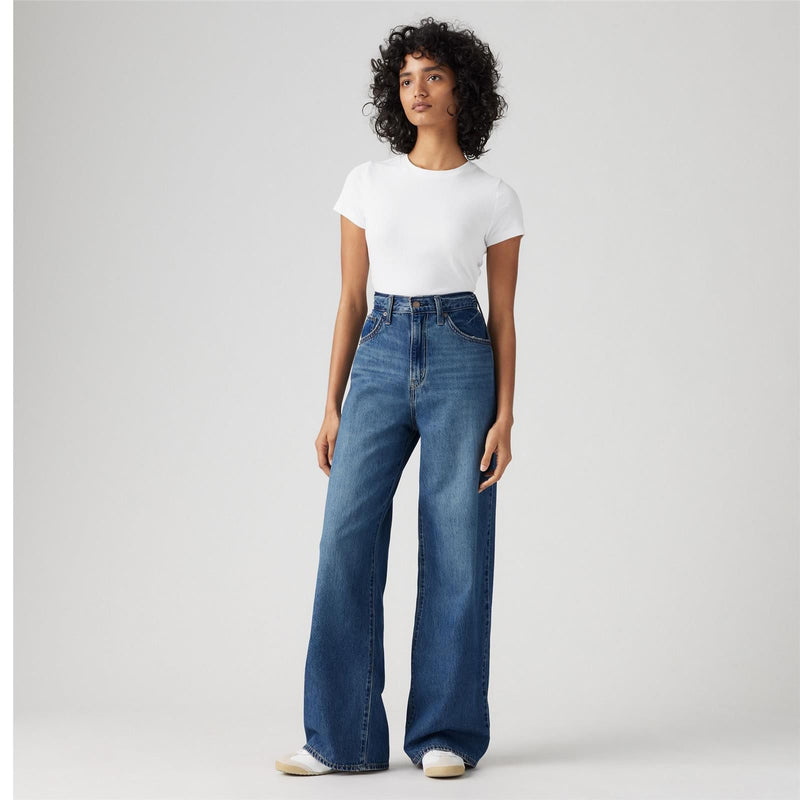 Load image into Gallery viewer, Levi's Women's Cinch Baggy Jeans Chasing Dreams Med Indigo 001UP0002
