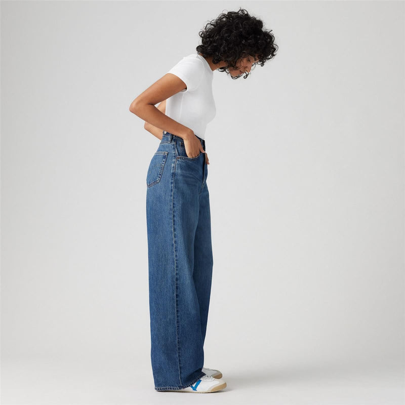 Load image into Gallery viewer, Levi's Women's Cinch Baggy Jeans Chasing Dreams Med Indigo 001UP0002
