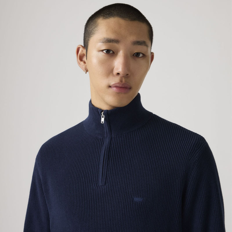 Load image into Gallery viewer, Levi's Men's Housemark Quarter Zip Sweater Naval Academy Rib 0058U0000
