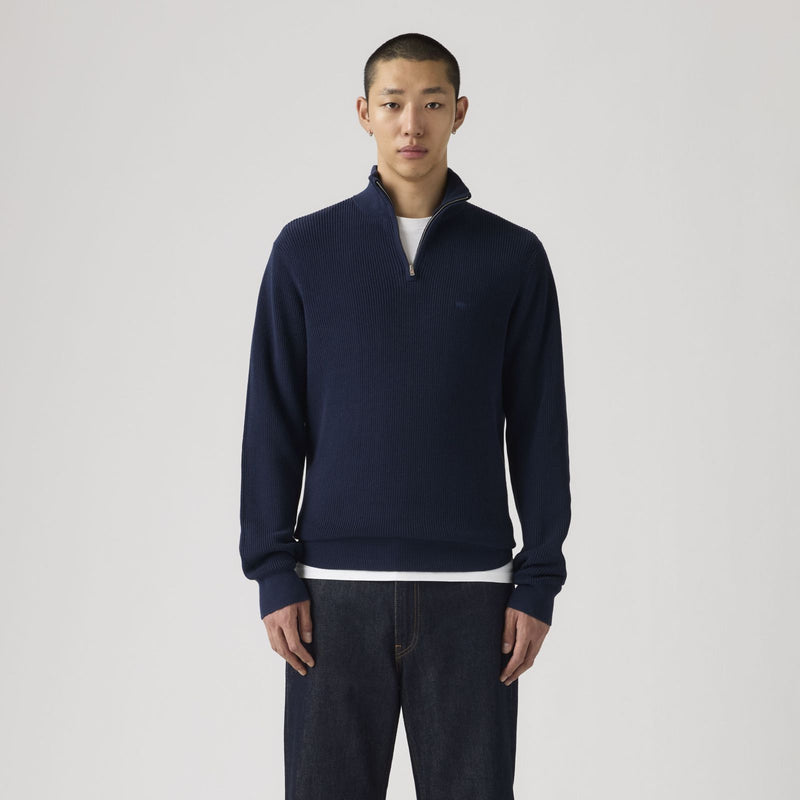 Load image into Gallery viewer, Levi's Men's Housemark Quarter Zip Sweater Naval Academy Rib 0058U0000
