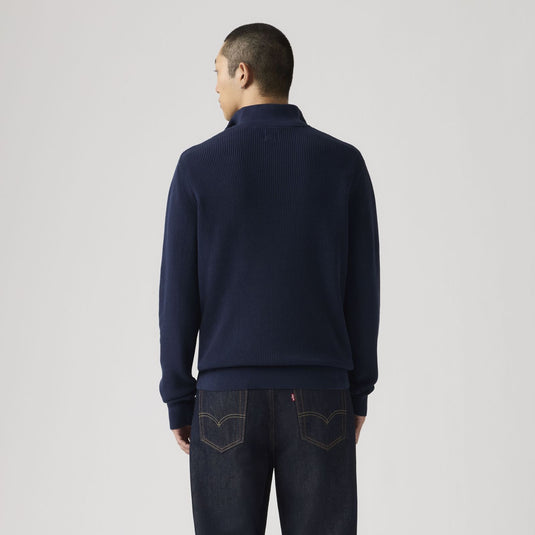 Levi's Men's Housemark Quarter Zip Sweater Naval Academy Rib 0058U0000