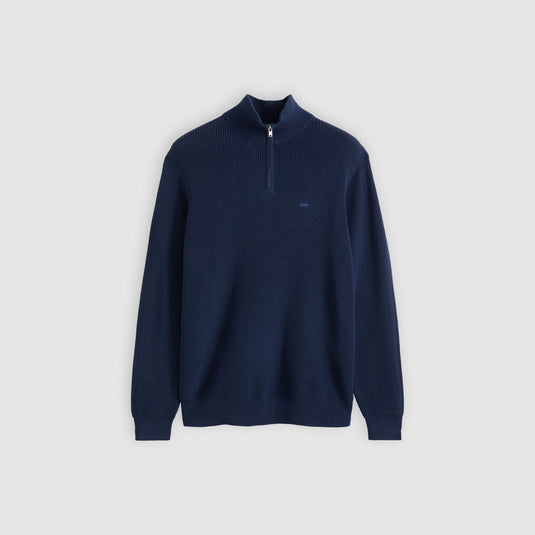 Levi's Men's Housemark Quarter Zip Sweater Naval Academy Rib 0058U0000