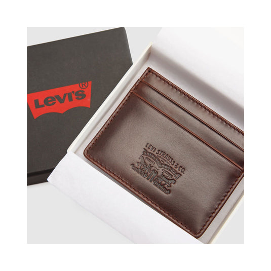 Levi's Men's Leather Card Case Seal Brown 005H10000