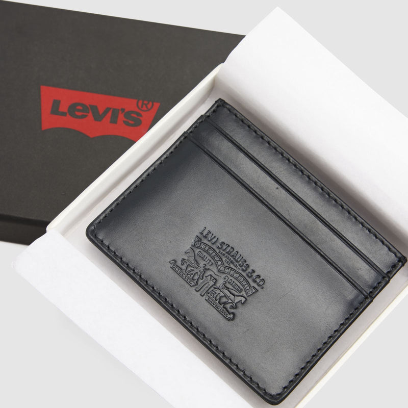 Load image into Gallery viewer, Levi's Men's Leather Card Case Caviar 005H10001
