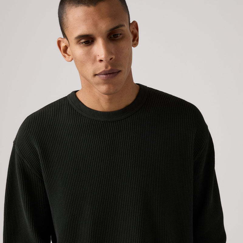 Load image into Gallery viewer, Levi's Men's Long-sleeve Relaxed Thermal Garment Dye Shirt Black 009NP-0005
