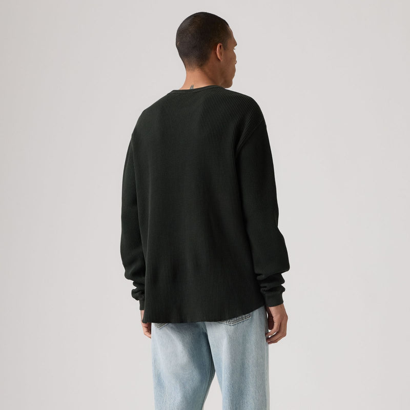 Load image into Gallery viewer, Levi's Men's Long-sleeve Relaxed Thermal Garment Dye Shirt Black 009NP-0005
