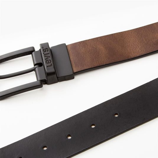 Levi's Men's Reversible Core Metal Belt Reqular Black 771342086
