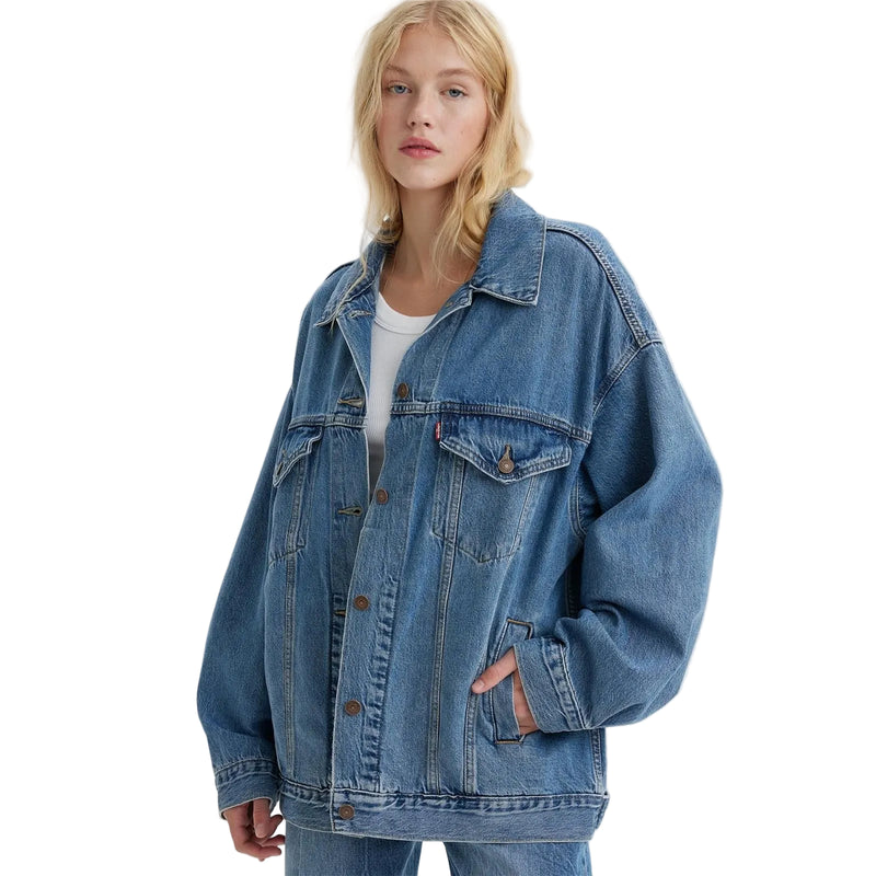 Load image into Gallery viewer, Levi's Women's Xl Trucker Jacket Med Indigo Blue A34720019
