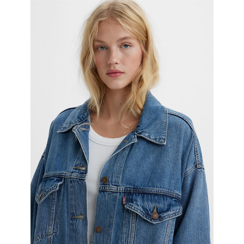 Load image into Gallery viewer, Levi's Women's Xl Trucker Jacket Med Indigo Blue A34720019
