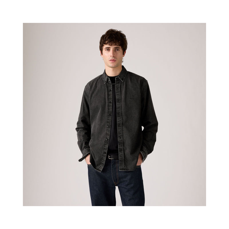 Load image into Gallery viewer, Levi's Men's Authentic Button Down Long Sleeve Shirt Gizmo Washed Black A72100038
