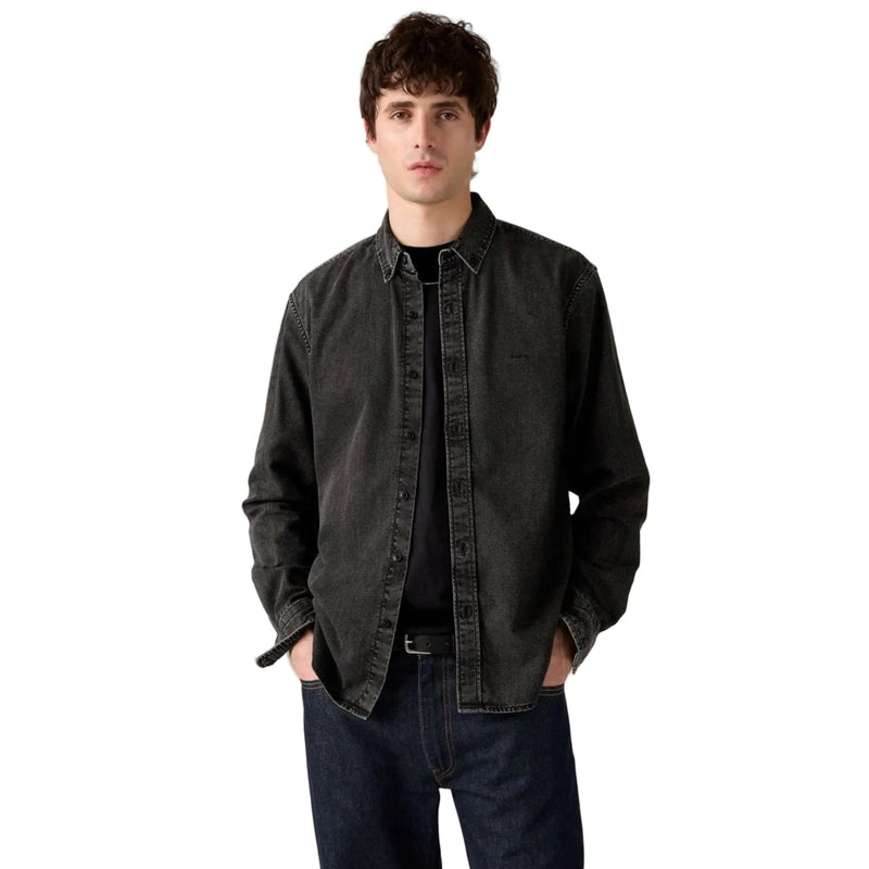 Load image into Gallery viewer, Levi's Men's Authentic Button Down Long Sleeve Shirt Gizmo Washed Black A72100038
