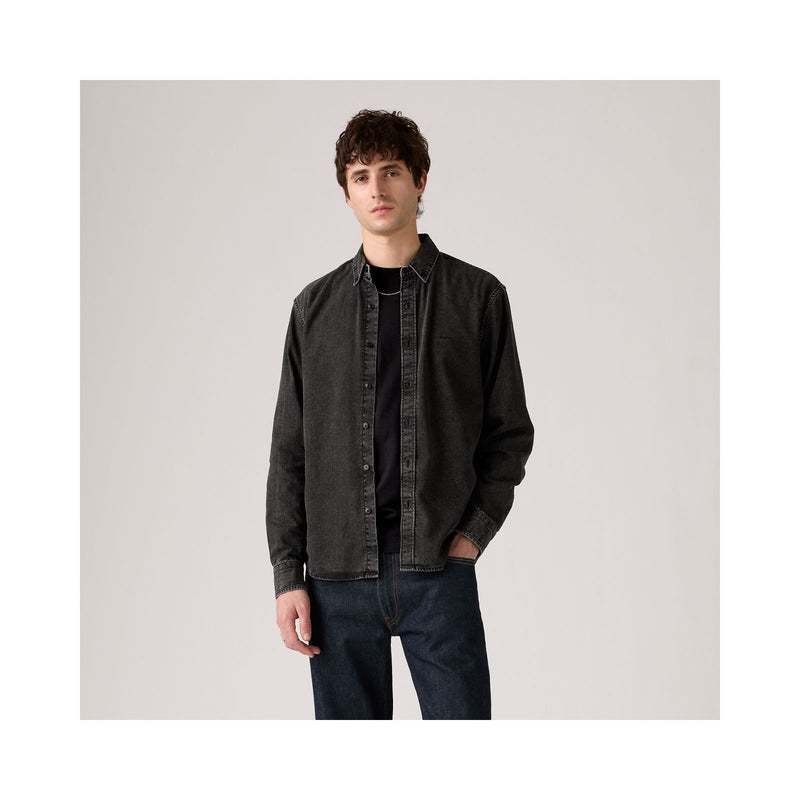 Load image into Gallery viewer, Levi's Men's Authentic Button Down Long Sleeve Shirt Gizmo Washed Black A72100038
