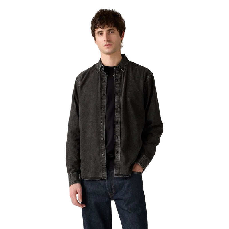 Load image into Gallery viewer, Levi's Men's Authentic Button Down Long Sleeve Shirt Gizmo Washed Black A72100038
