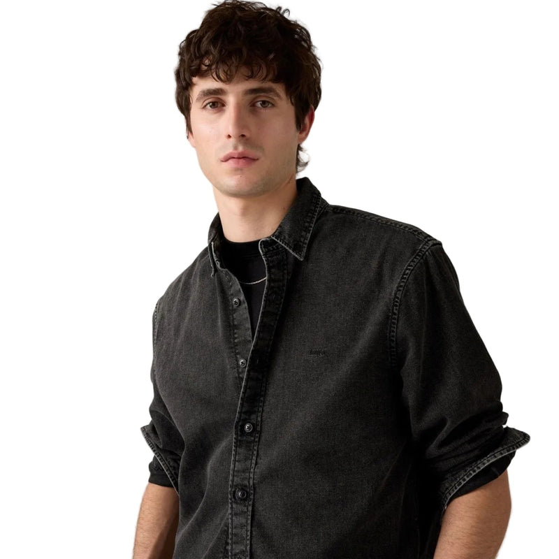 Load image into Gallery viewer, Levi's Men's Authentic Button Down Long Sleeve Shirt Gizmo Washed Black A72100038
