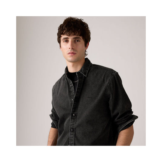 Levi's Men's Authentic Button Down Long Sleeve Shirt Gizmo Washed Black A72100038