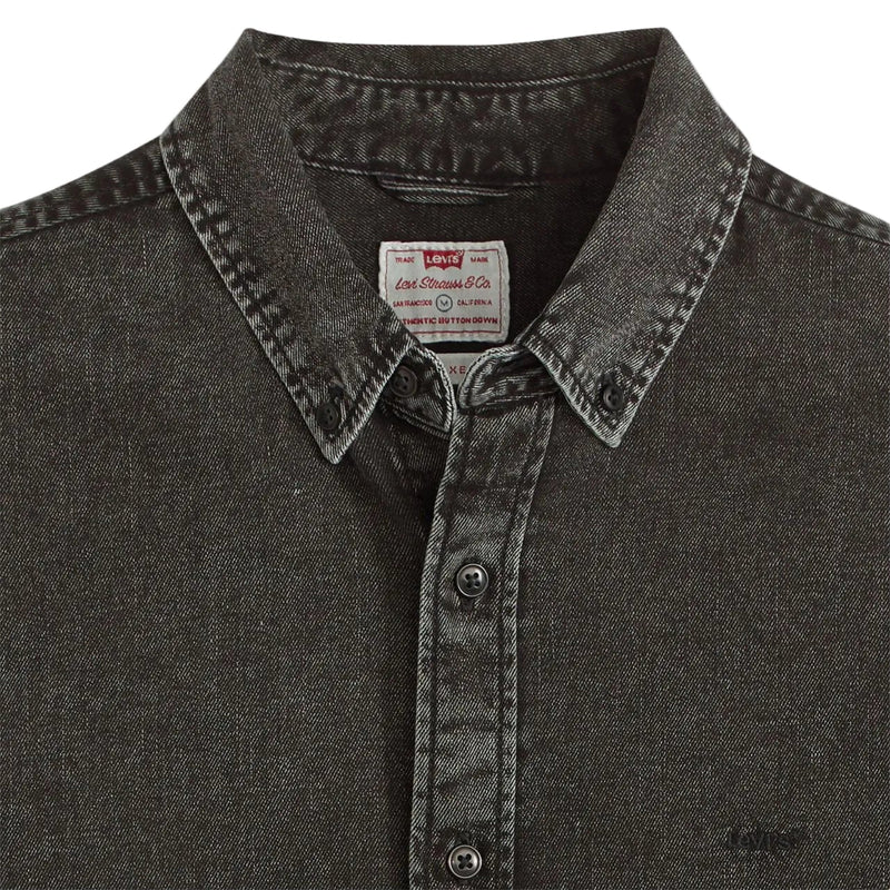 Load image into Gallery viewer, Levi's Men's Authentic Button Down Long Sleeve Shirt Gizmo Washed Black A72100038
