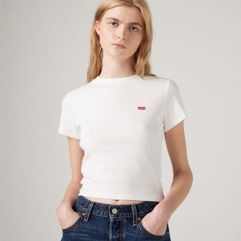 Load image into Gallery viewer, Levi's Women's Essential Sporty T-Shirt White Rib A74190013
