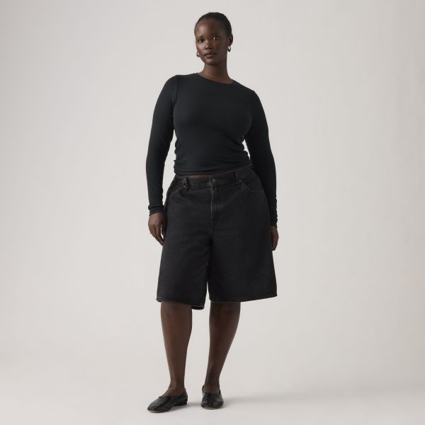 Load image into Gallery viewer, Levi's Women's Baggy Dad Jorts Denim Shorts Black 000MJ0009
