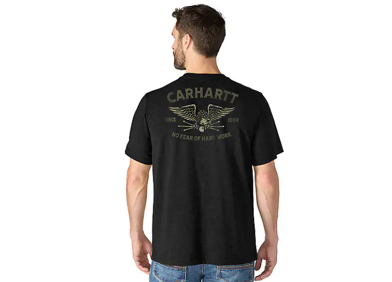 Load image into Gallery viewer, Carhartt Men's Irvine Relaxed Hardwork Eagle T-Shirt Black 107777-N04

