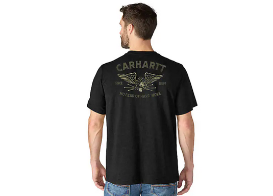 Carhartt Men's Irvine Relaxed Hardwork Eagle T-Shirt Black 107777-N04